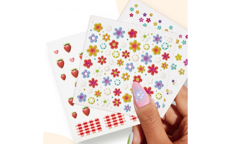 St Future Nail Art Sticker Flowers Fruit Butterflies 5D Embossed Letter Nail Art Nail Strips  manufacturer  factory supplier