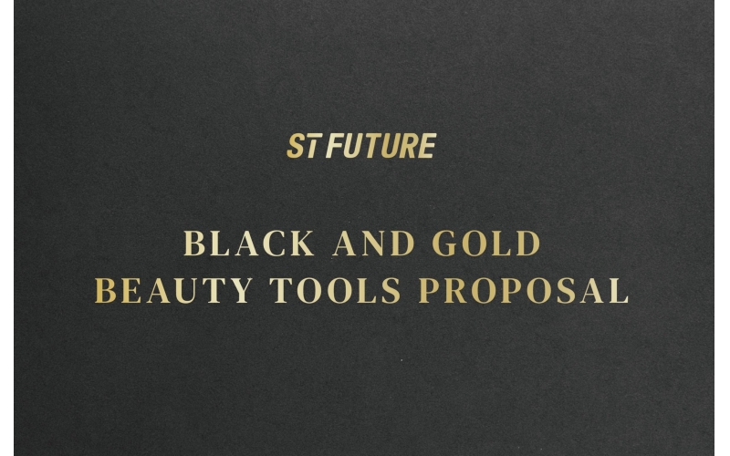 St Future Black and gold beauty tools proposal