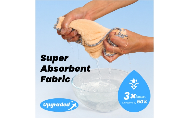 St Future Ultra-Absorbent Fabric Dry Hair Towel Upgraded Edge Stitching Soft Glow Facial Towel Cloud Dry Hair Turban